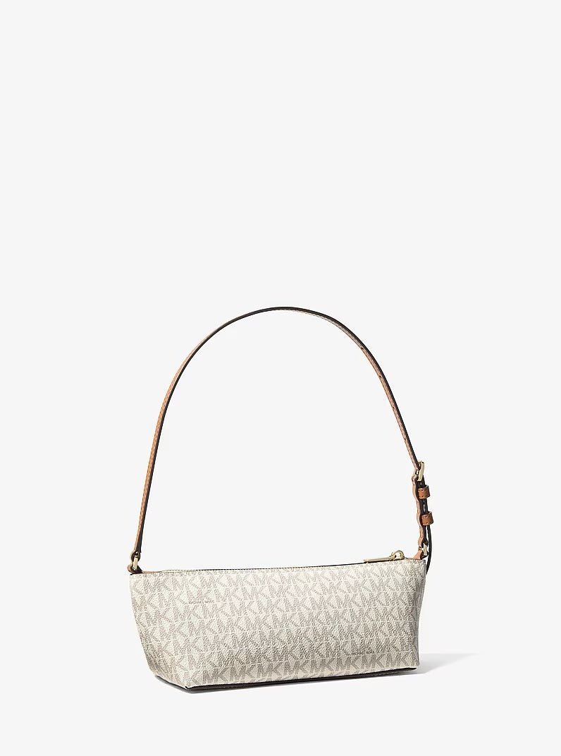 Borsa a spalla Laila Small in tela con stampa logo Michael Kors