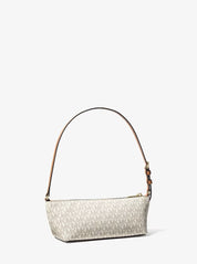 Borsa a spalla Laila Small in tela con stampa logo Michael Kors