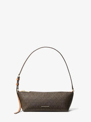 Borsa a spalla Laila Small in tela con stampa logo Michael Kors