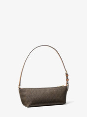 Borsa a spalla Laila Small in tela con stampa logo Michael Kors