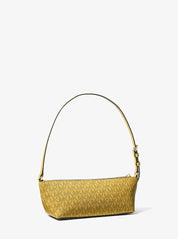 Borsa a spalla Laila Small in tela con stampa logo Michael Kors