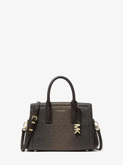 Borsa a mano Laila Small in tela con stampa logo Michael Kors