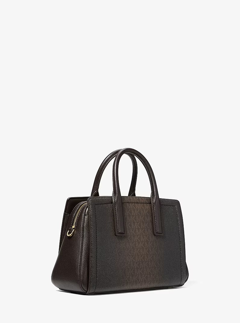 Borsa a mano Laila Small in tela con stampa logo Michael Kors