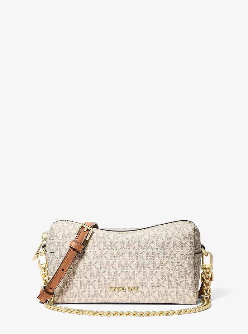 Borsa a spalla Bryant Small in tela con stampa logo Michael Kors