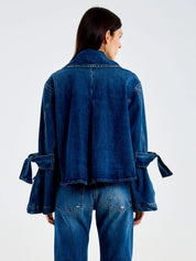 Vicolo denim jacket with jeweled buttons