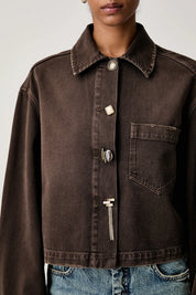 Denim-Overshirt mit Schmuckknöpfen Vicolo
