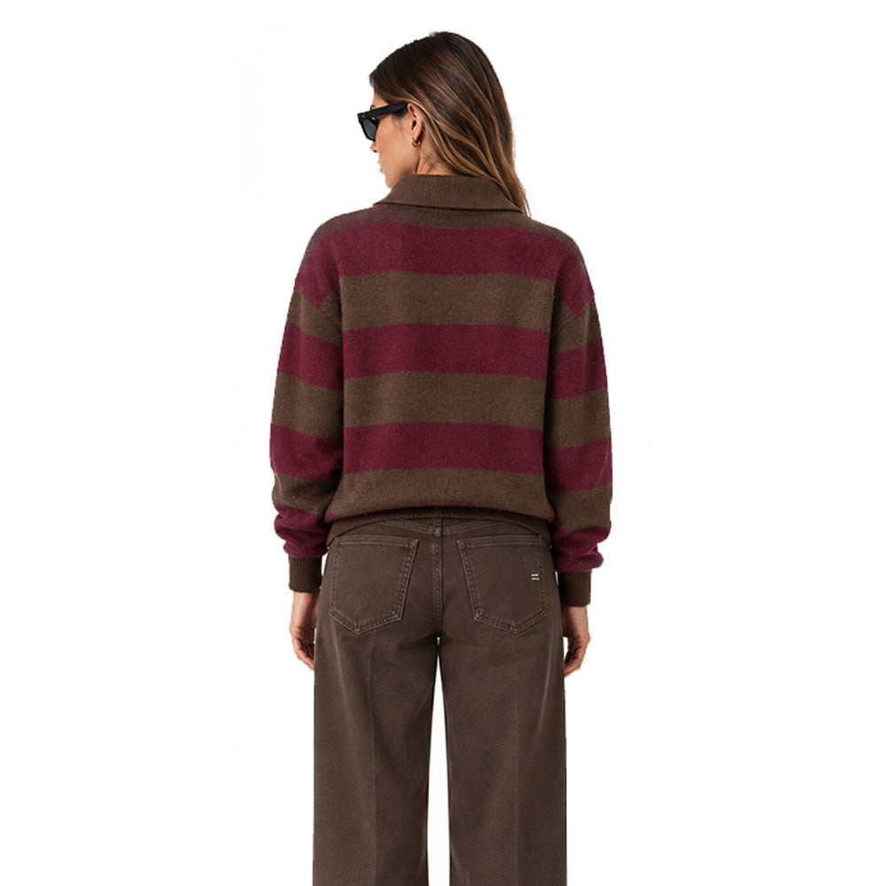 Vicolo striped brushed wool polo shirt