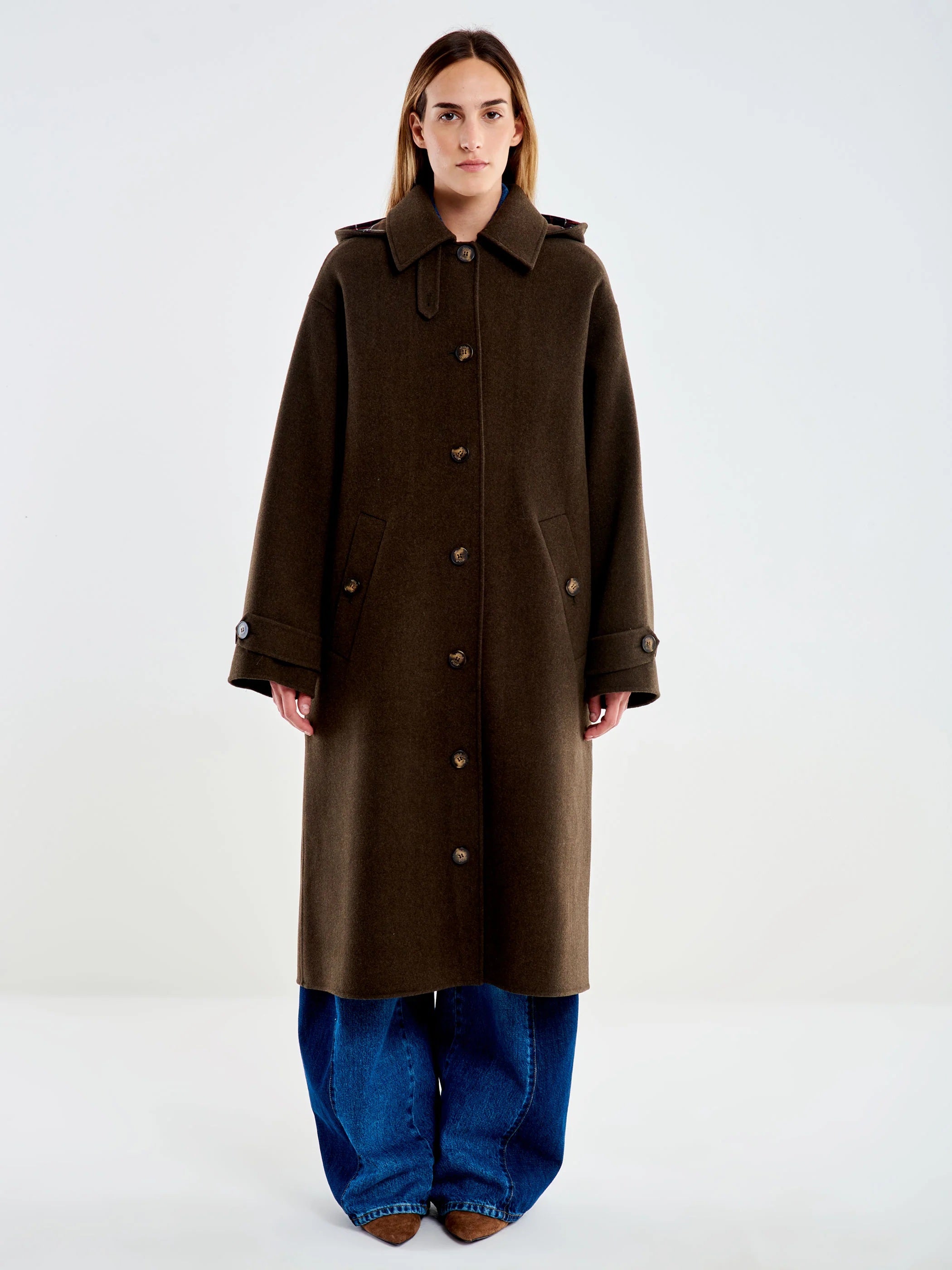 Cappotto in lana con cappuccio Vicolo