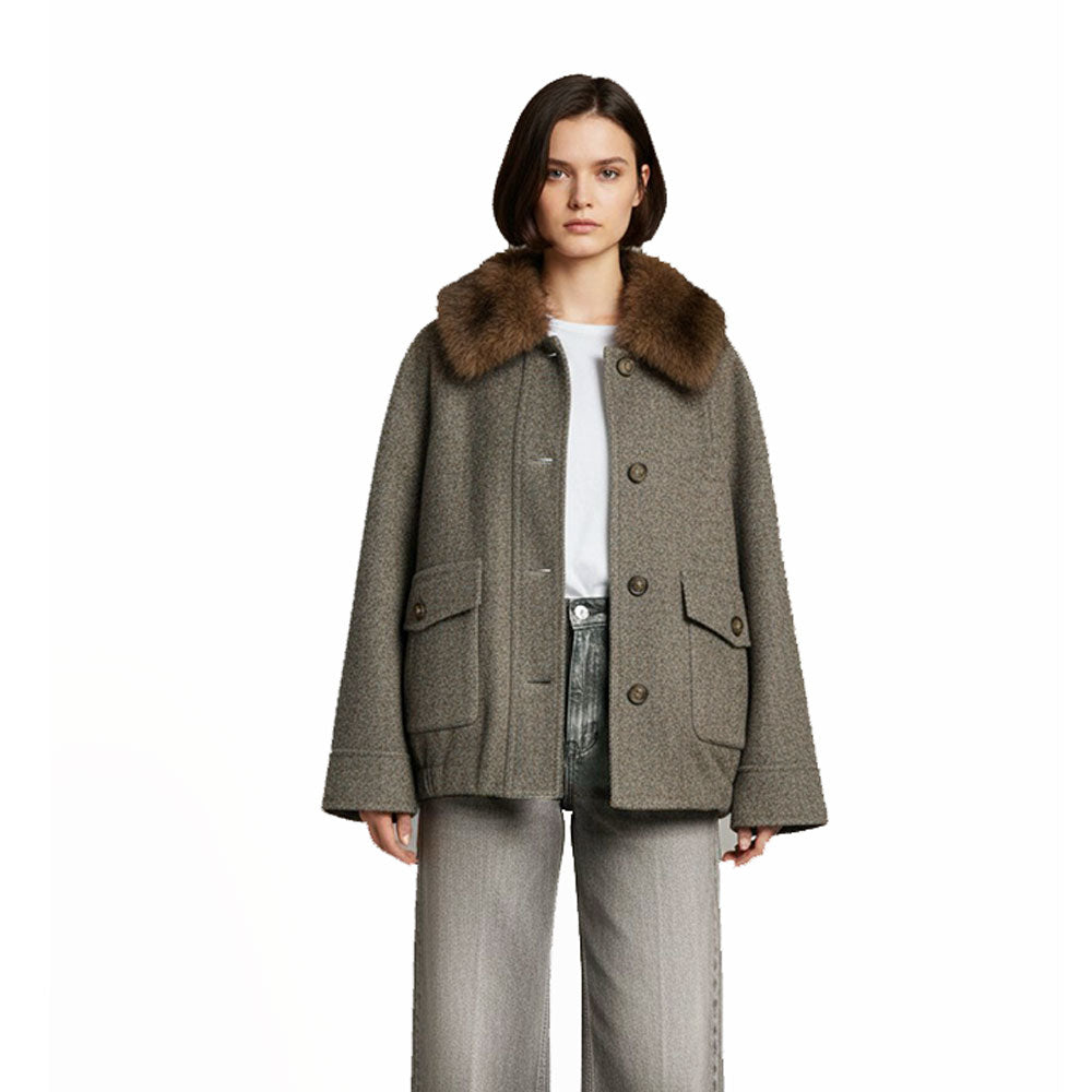 Giacca cappotto con pelliccia Vicolo