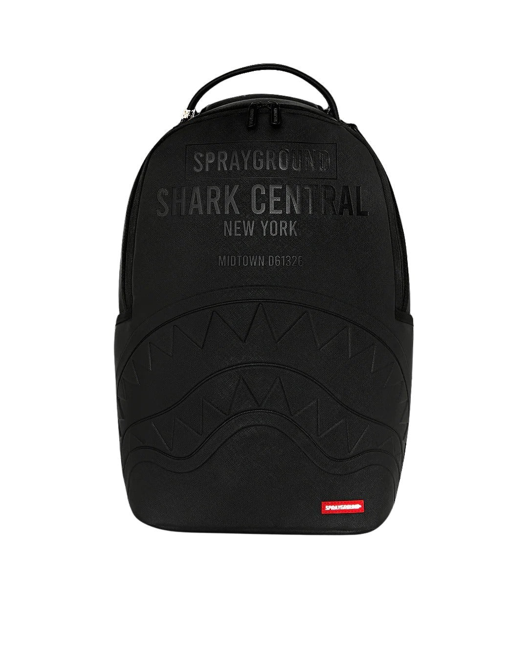 Shark Central Embossed Black Nylon Sprayground Backpack