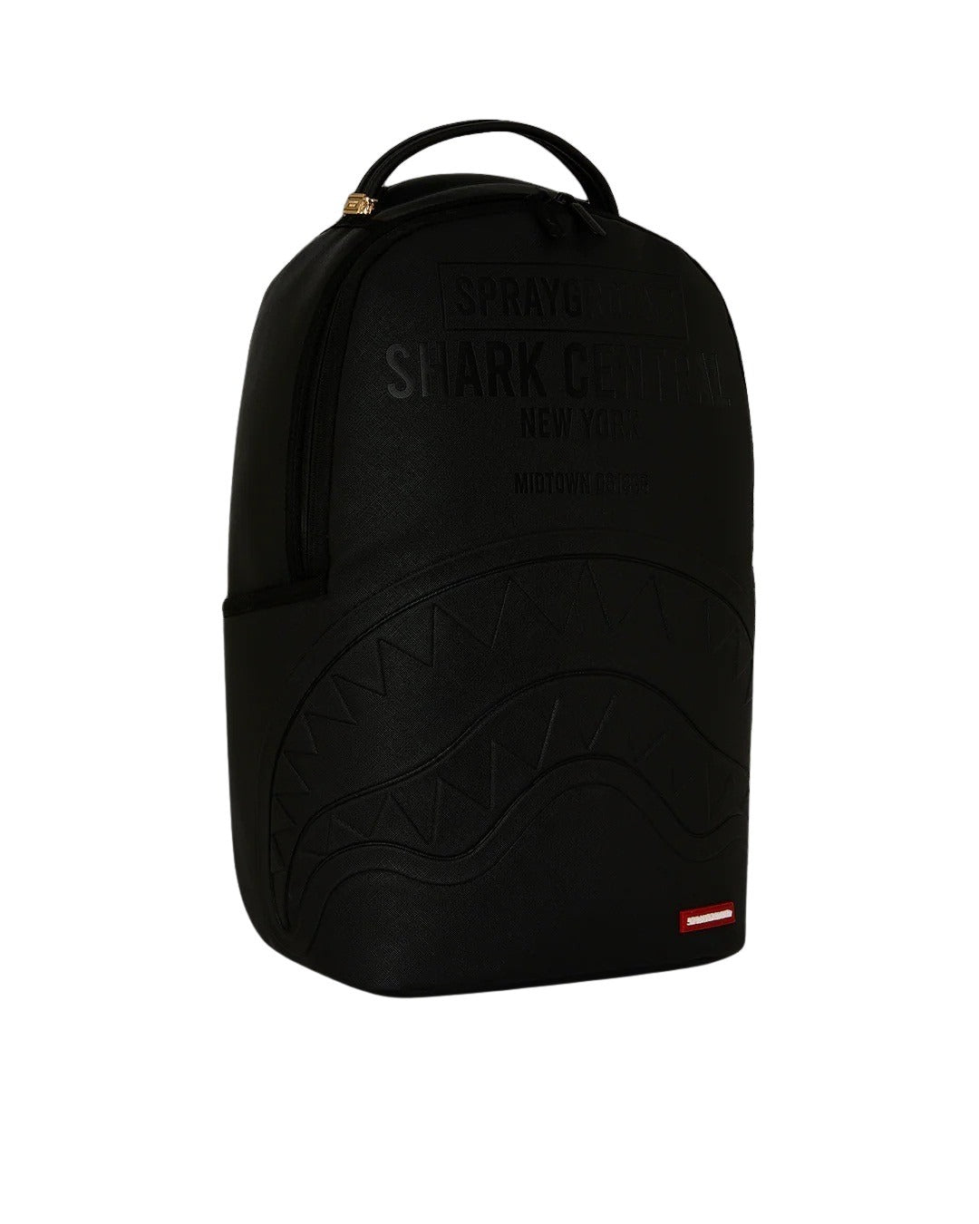 Shark Central Embossed Black Nylon Sprayground Backpack
