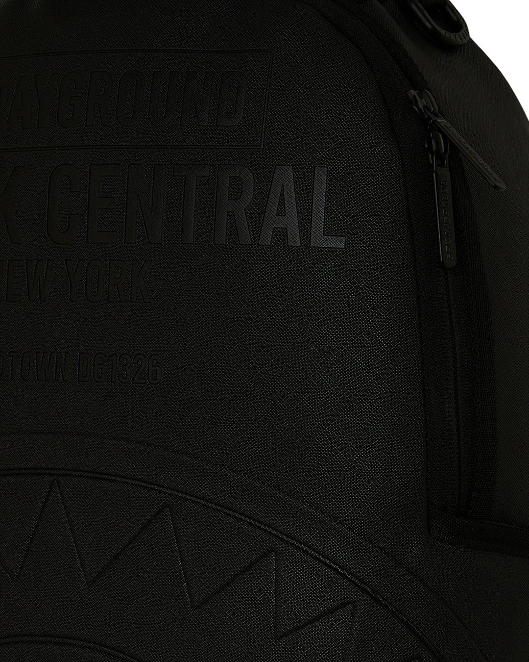 Shark Central Embossed Black Nylon Sprayground Backpack