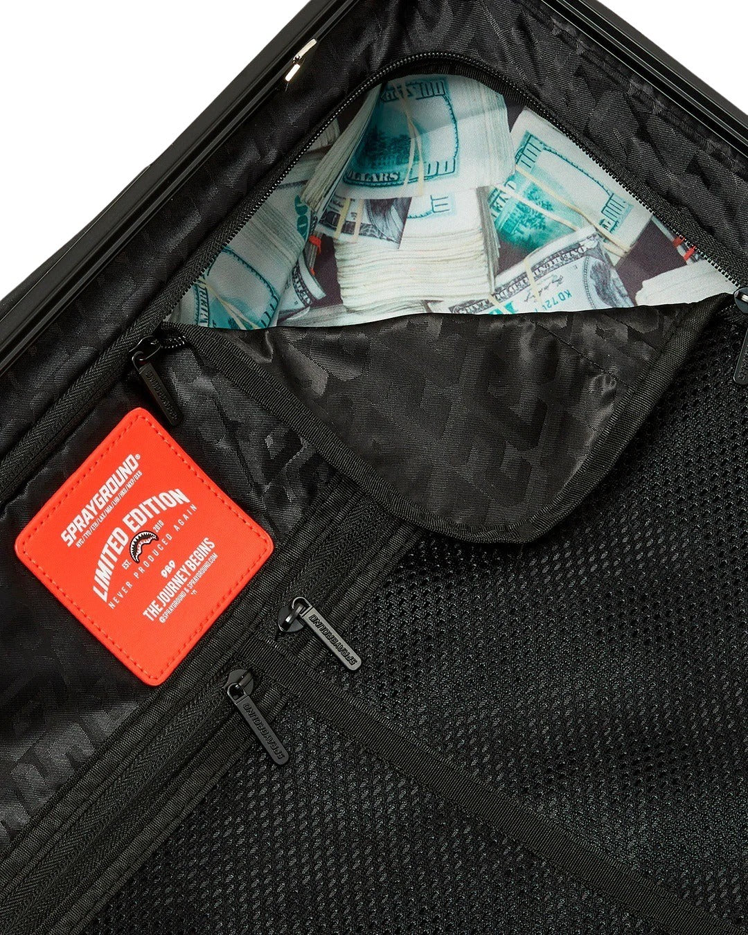 Cabin Trolley Sharks In Paris WTF Bubbly Black Check Sprayground