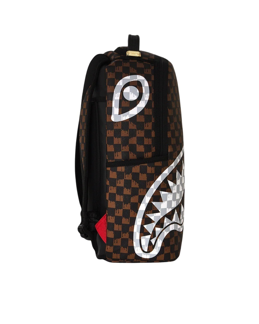 Zaino Brown And Cream Drip Check Shark Sprayground