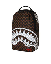Zaino Brown And Cream Drip Check Shark Sprayground
