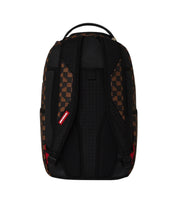 Zaino Brown And Cream Drip Check Shark Sprayground