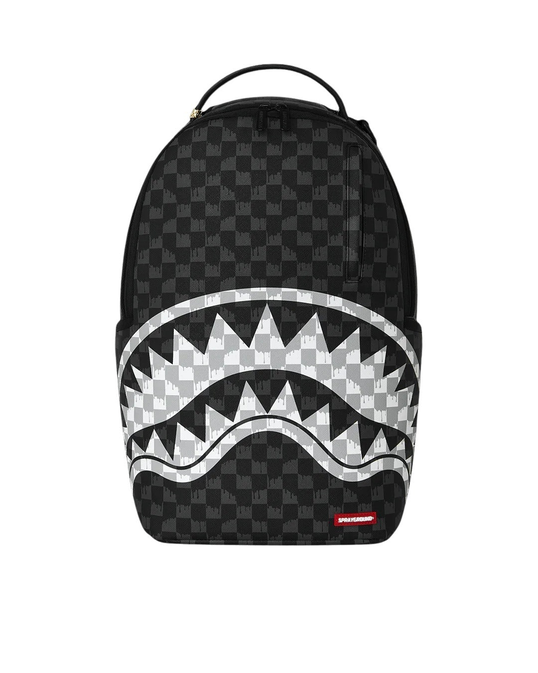 Black And White Drip Check Shark Sprayground Backpack
