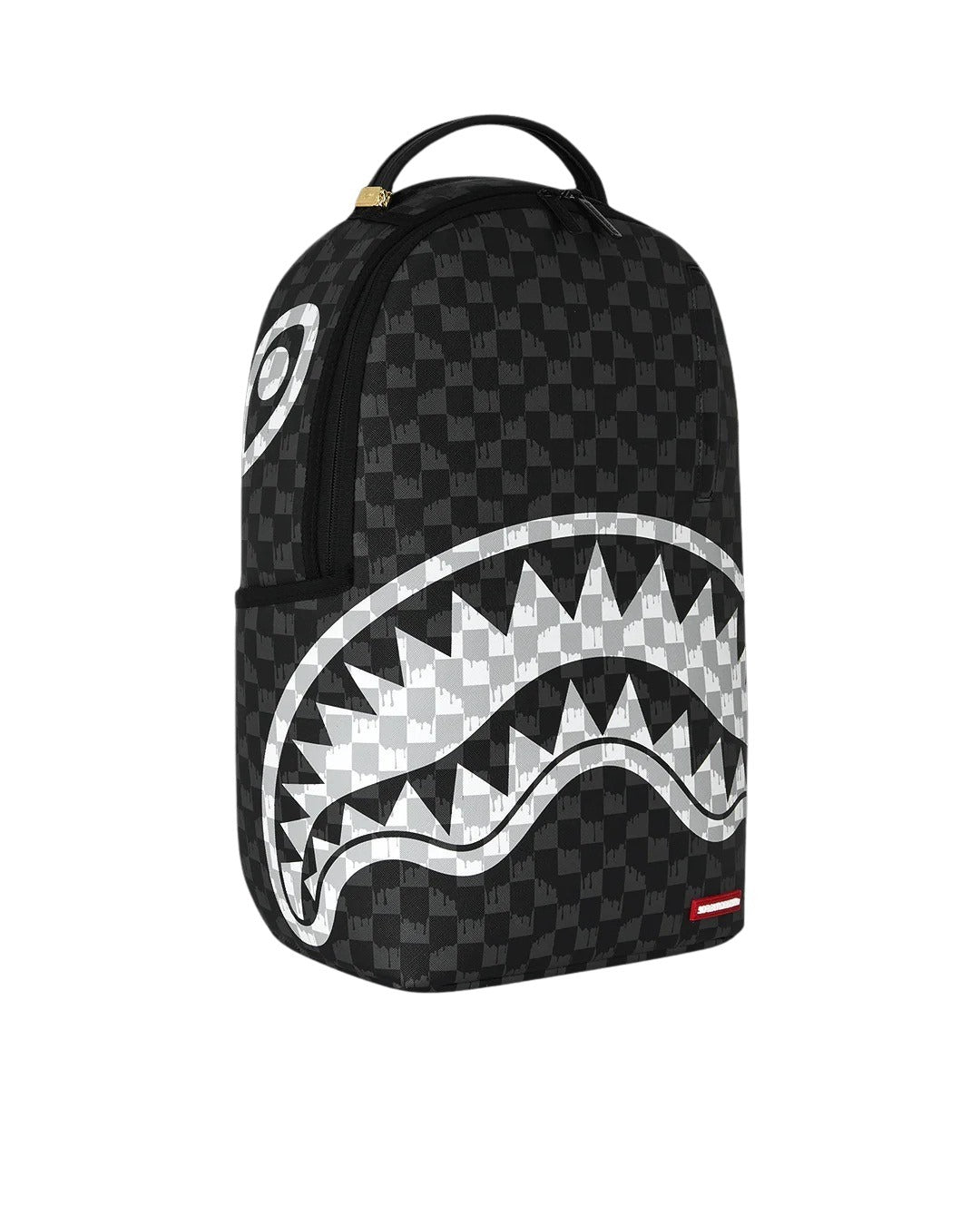Black And White Drip Check Shark Sprayground Backpack