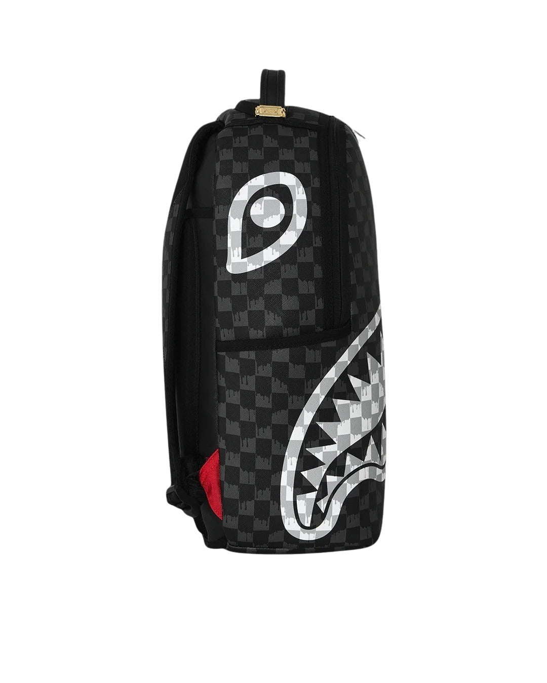 Black And White Drip Check Shark Sprayground Backpack