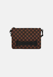 Pochette a tracolla Sharks In Paris WTF Bubble Brown Check Sprayground