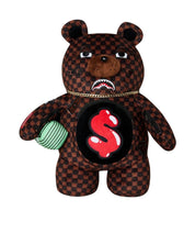 Sharks In Paris WTF Bubble Brown Check Moneybear Sprayground Backpack