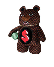 Sharks In Paris WTF Bubble Brown Check Moneybear Sprayground Backpack