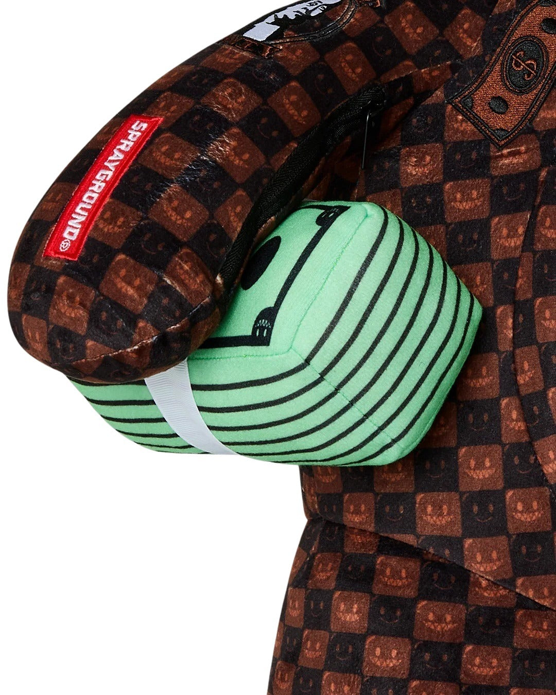 Sharks In Paris WTF Bubble Brown Check Moneybear Sprayground Backpack