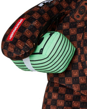 Sharks In Paris WTF Bubble Brown Check Moneybear Sprayground Backpack