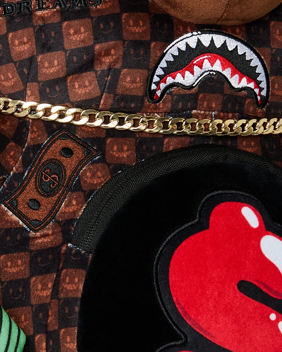Sharks In Paris WTF Bubble Brown Check Moneybear Sprayground Backpack