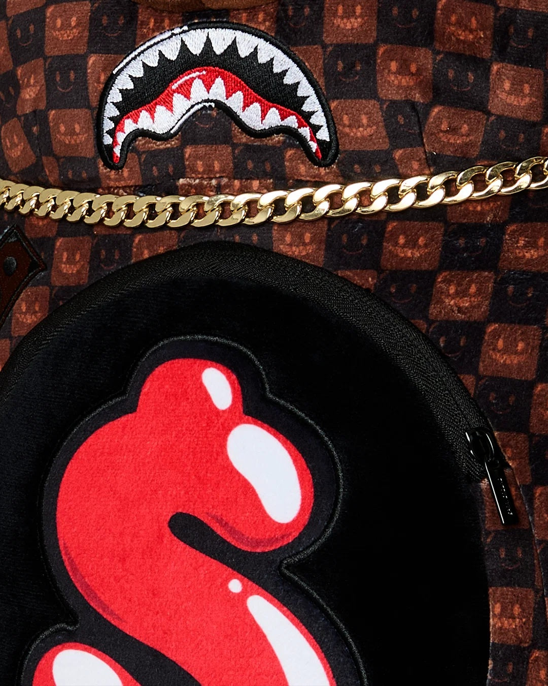 Sharks In Paris WTF Bubble Brown Check Moneybear Sprayground Backpack