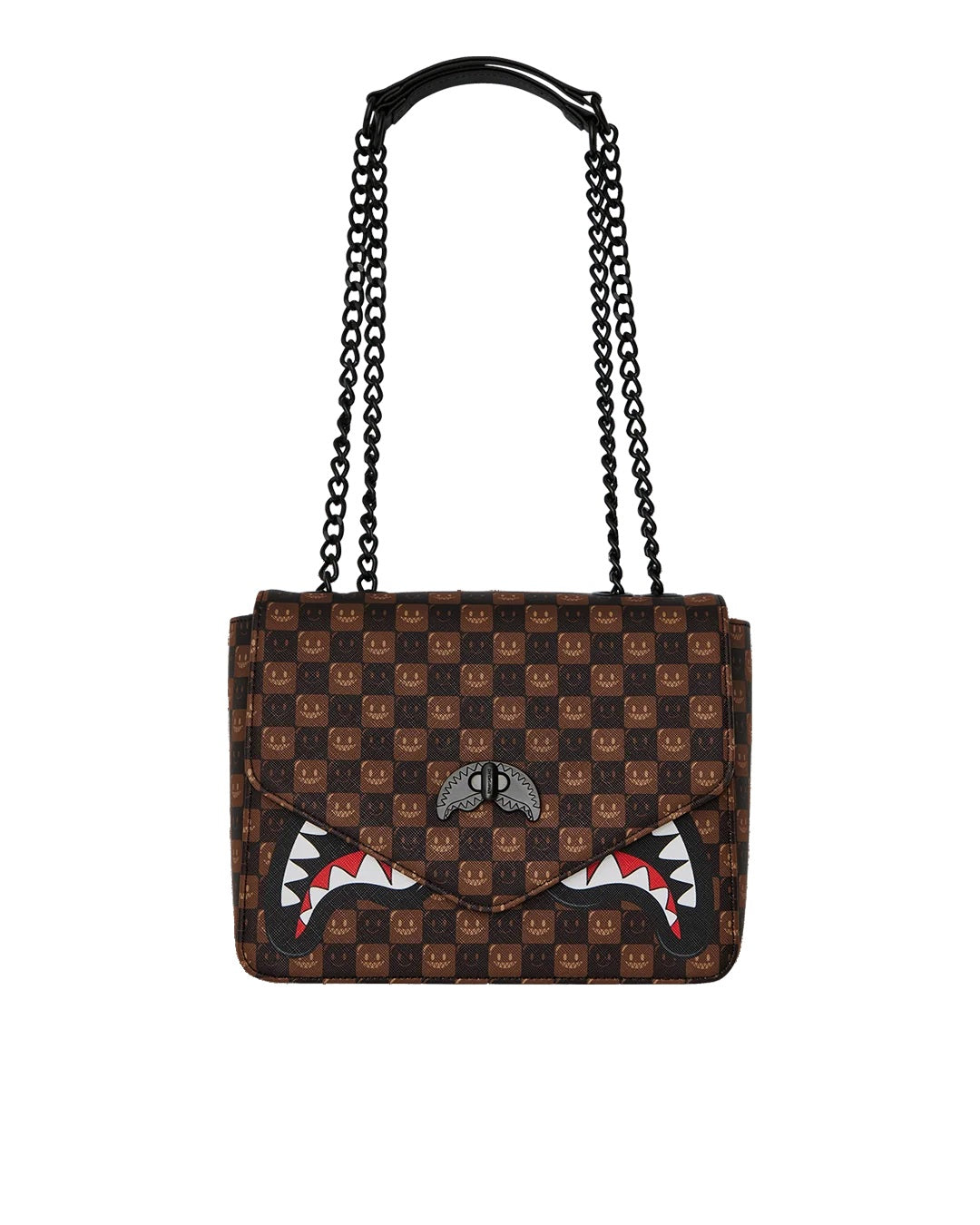 Borsa Sharks In Paris WTF Bubble Brown Check Sprayground