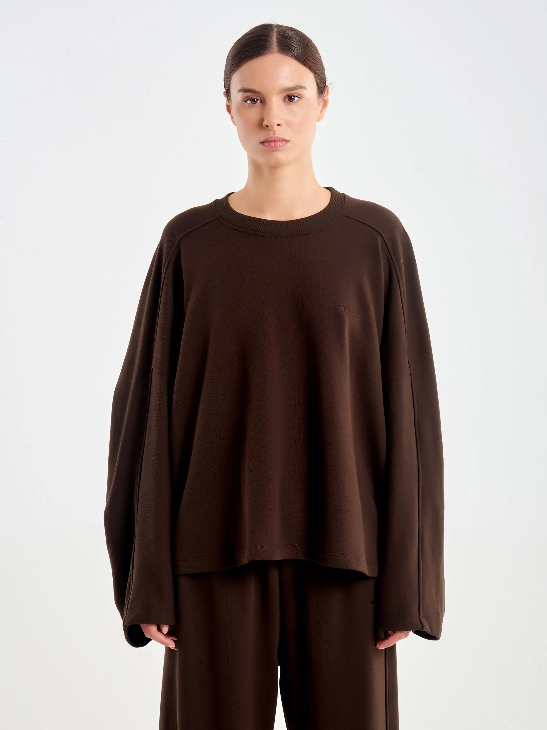 Vicolo oversized gathered sweatshirt