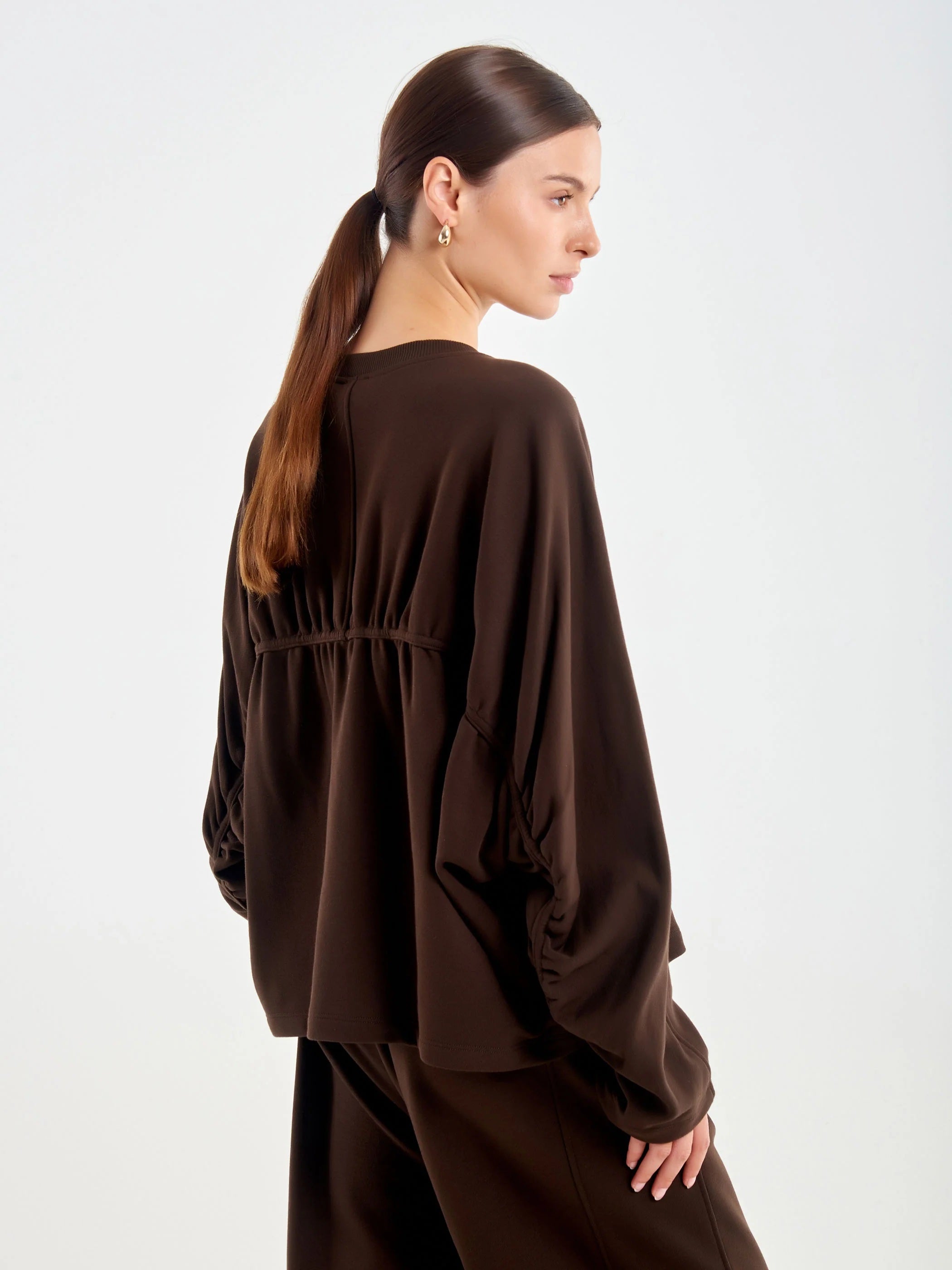 Vicolo oversized gathered sweatshirt