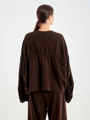 Vicolo oversized gathered sweatshirt