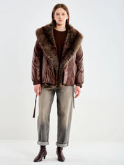 Vicolo down jacket with fur collar
