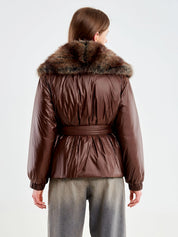 Vicolo down jacket with fur collar