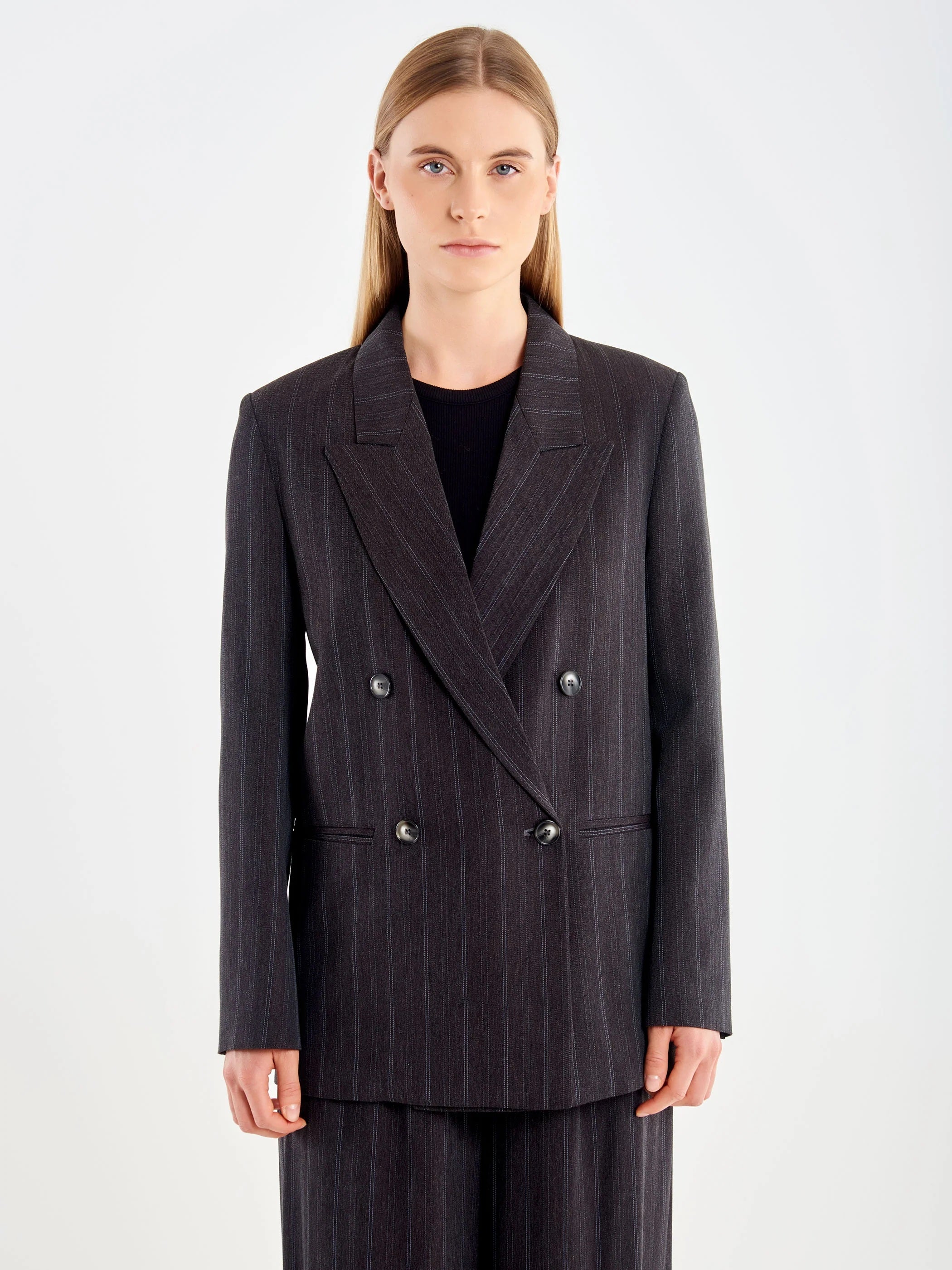 Gestreifter Doppelreiher-Blazer Vicolo