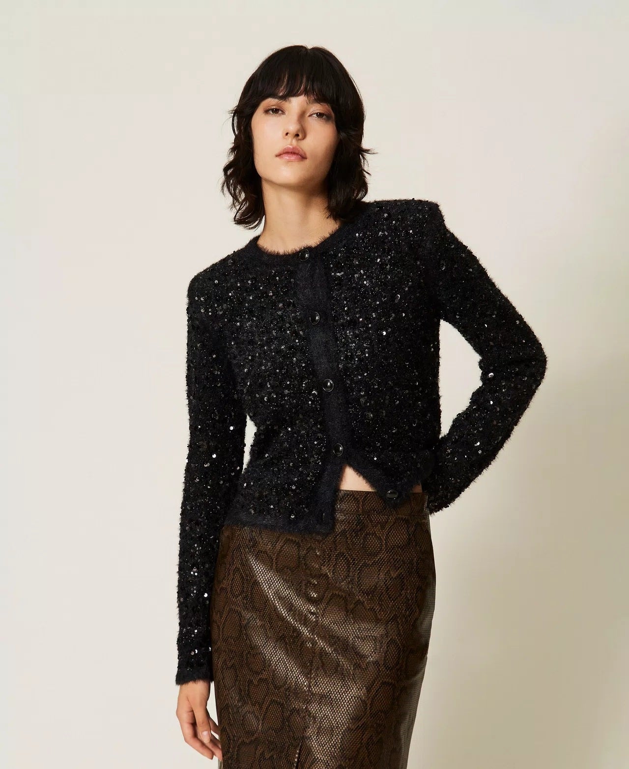 Cardigan in maglia con ricamo Twinset