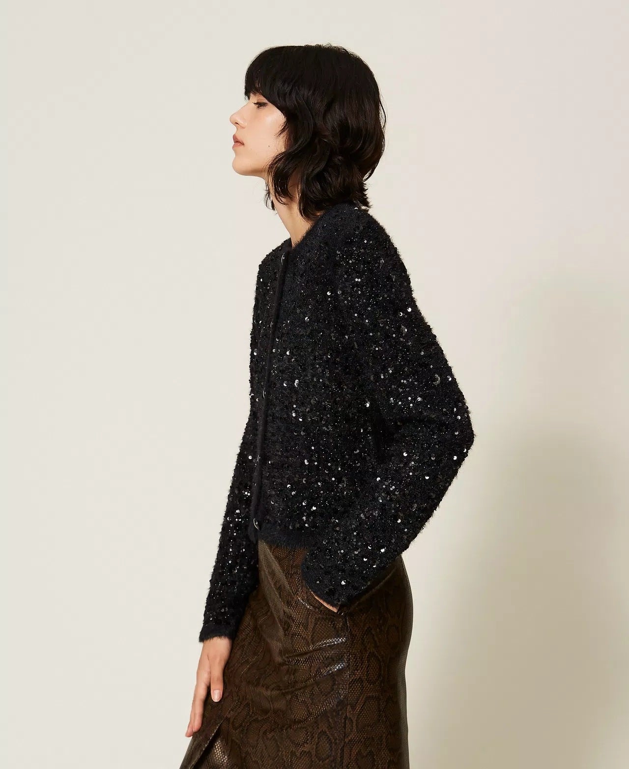 Cardigan in maglia con ricamo Twinset