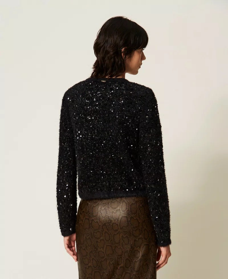 Cardigan in maglia con ricamo Twinset