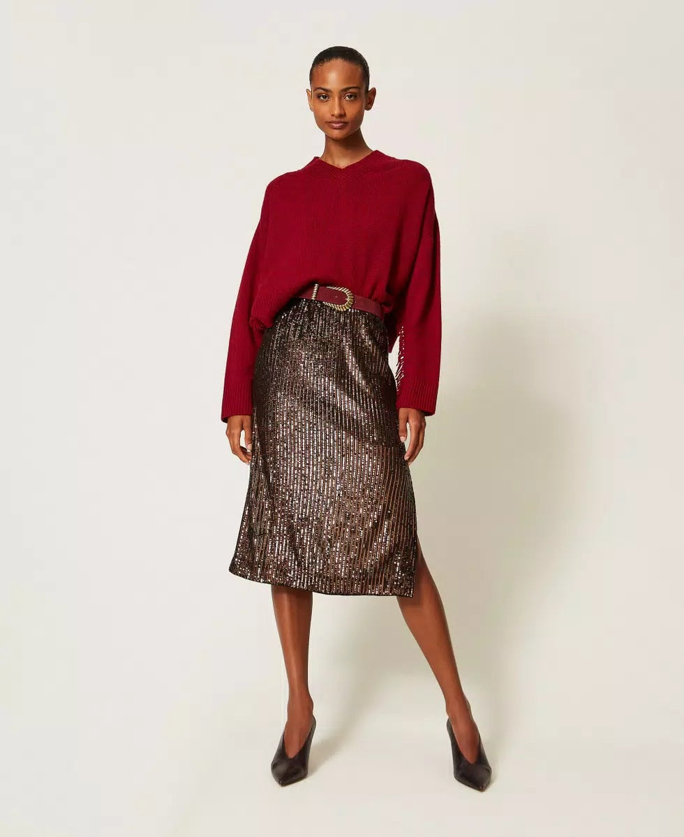 Gonna longuette in paillettes Twinset