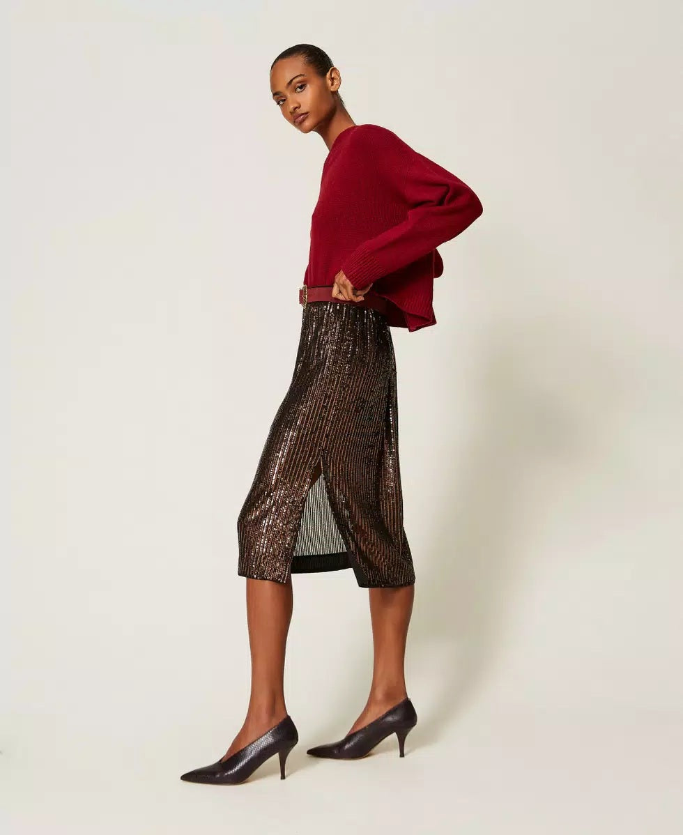 Gonna longuette in paillettes Twinset