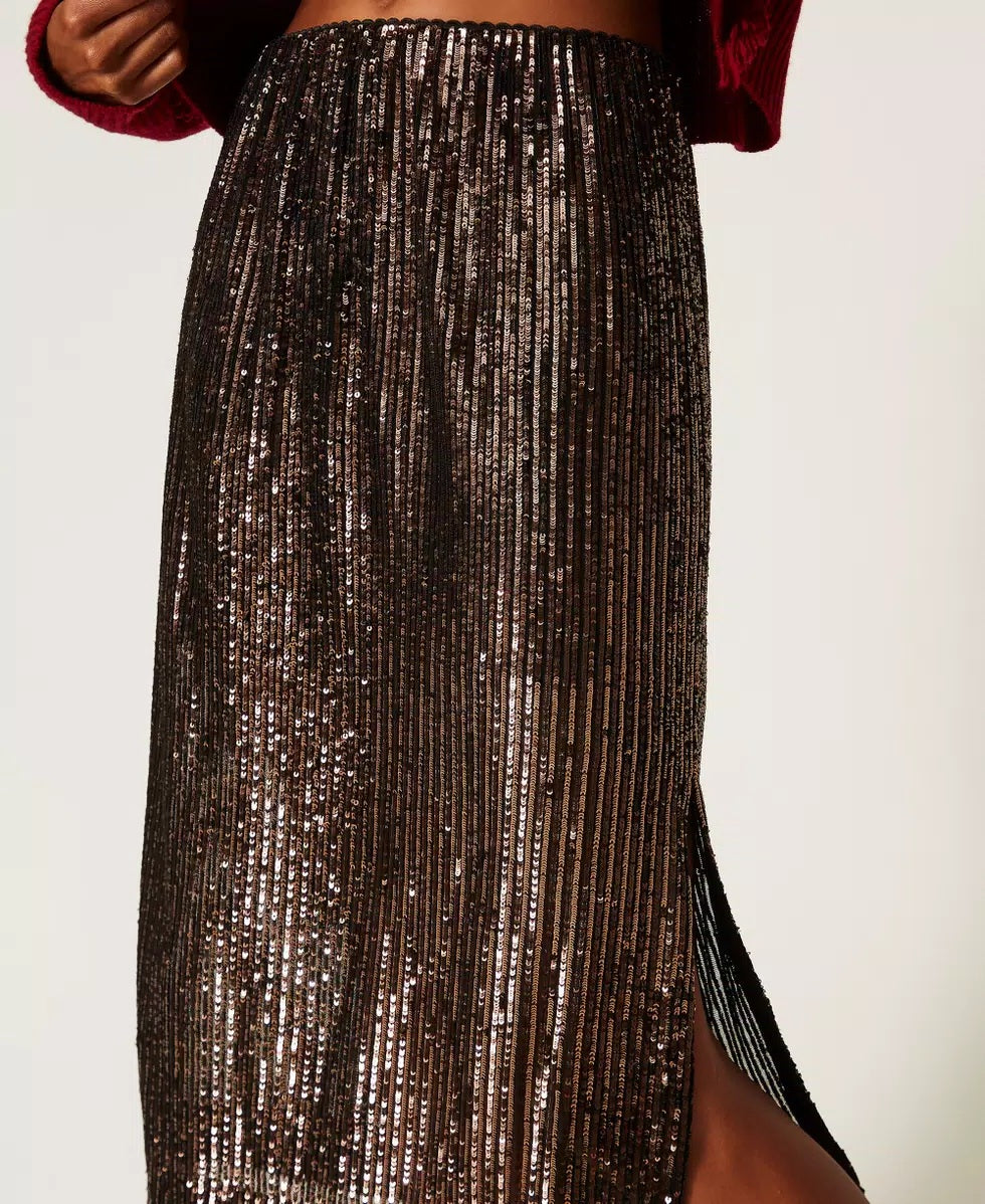 Gonna longuette in paillettes Twinset
