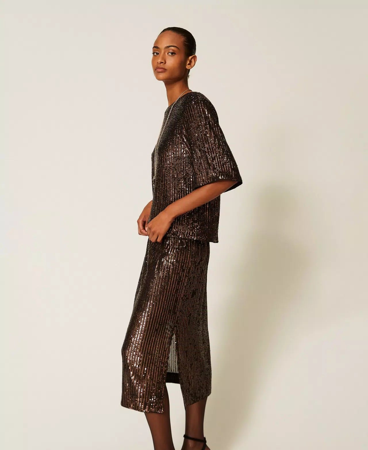 Twinset sequined crew-neck blouse
