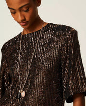Twinset sequined crew-neck blouse