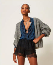 Twinset printed mohair-blend cardigan-sweater