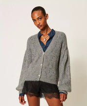 Twinset printed mohair-blend cardigan-sweater