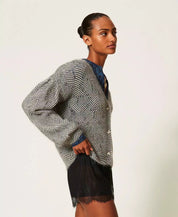 Twinset printed mohair-blend cardigan-sweater