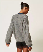 Twinset printed mohair-blend cardigan-sweater