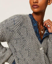Twinset printed mohair-blend cardigan-sweater